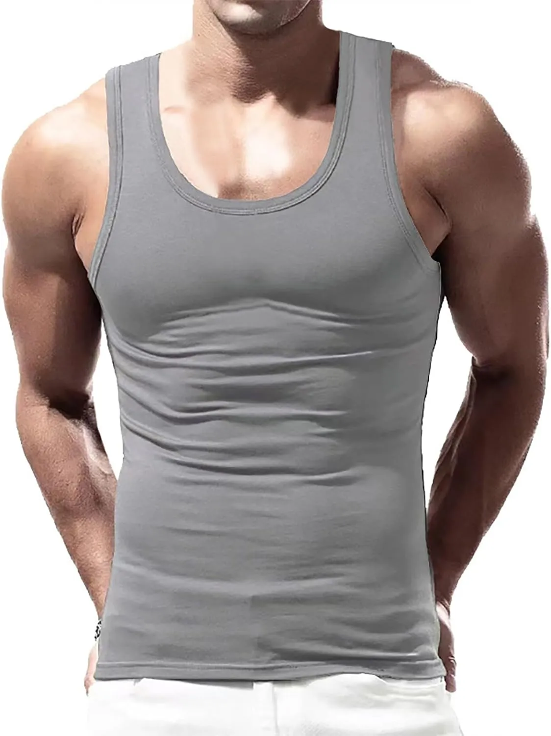 Mens Knit Sleeveless Tank Tops Shirt Cardigan Sleeveless Shirt Men'S Sports Tops Bodybuilding Fitness Sleeveless