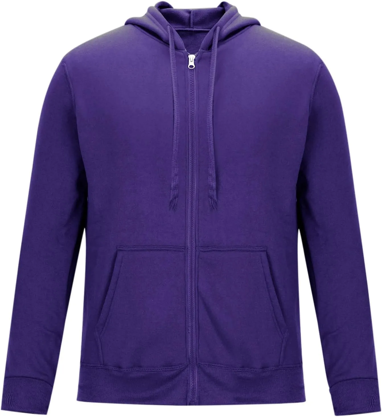 Men's Long Sleeve Full Zip Cardigan Sweater Plain Baggy Hooded Casual Workout Hoodie Classic-Fit Jogger Coats