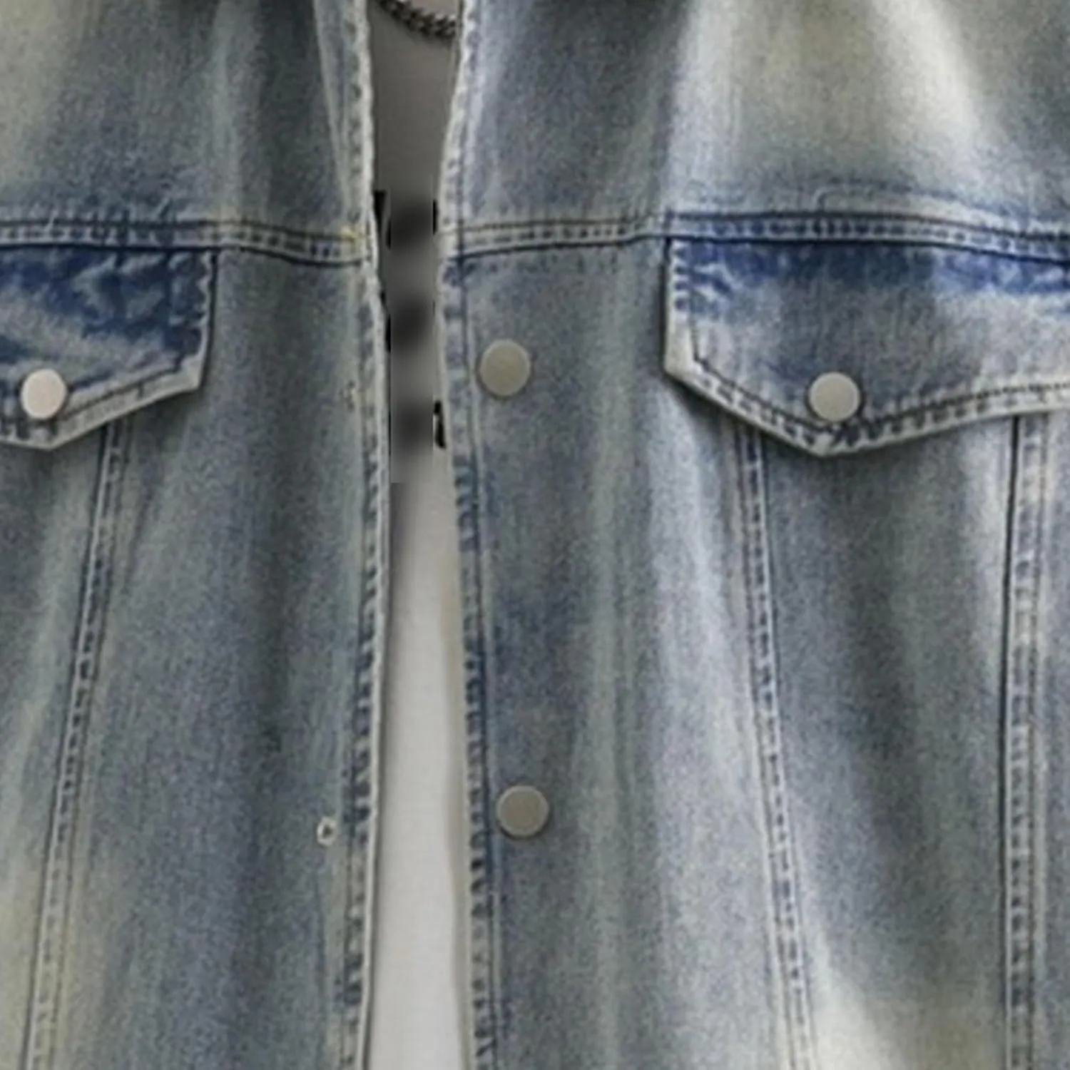 Men's Loose Denim Jacket Washed Distressed Denim Coat Casual Lapel Washed Button Down Trucker Jacket