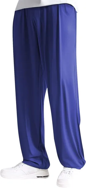 Mens Lounge Pants Plus Size Soft Lightweight Drawstring Waist Straight Leg Slacks Plain Loose Loungewear with Pockets