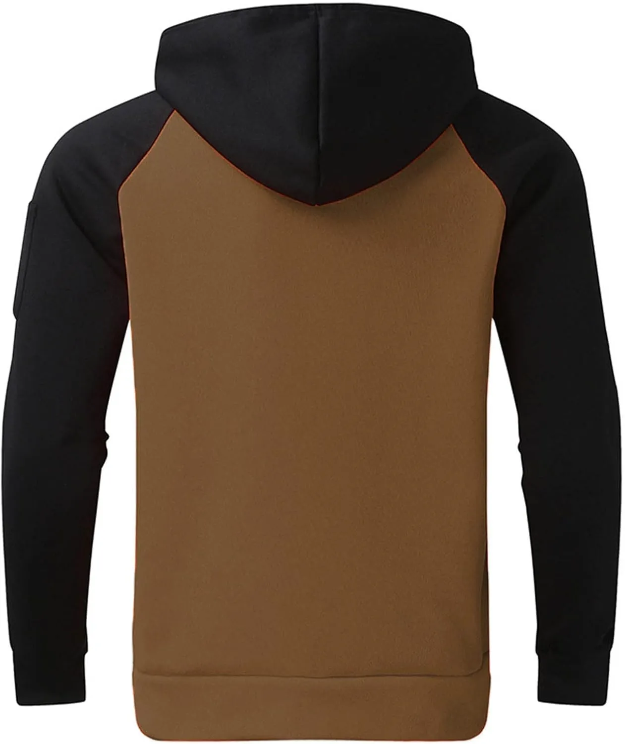 Men's Novelty Color Block Hoodies-Fleece Lined Pullover Tops Zip Side Long Sleeve Casual Sweatshirt with Kanga Pocket