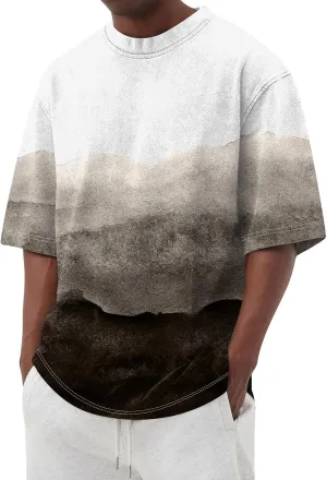 Mens Oversized T Shirts Heavy Cotton Washed Distressed American Vintage Tee Short Sleeve Casual Streetwear Basic Tops