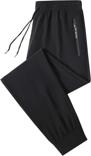 Mens Pants Casual Relaxed Fit Stretch Ice Silk Joggers Unisex Stretch Quick Drying Pants Silm Breathable Sports Pant