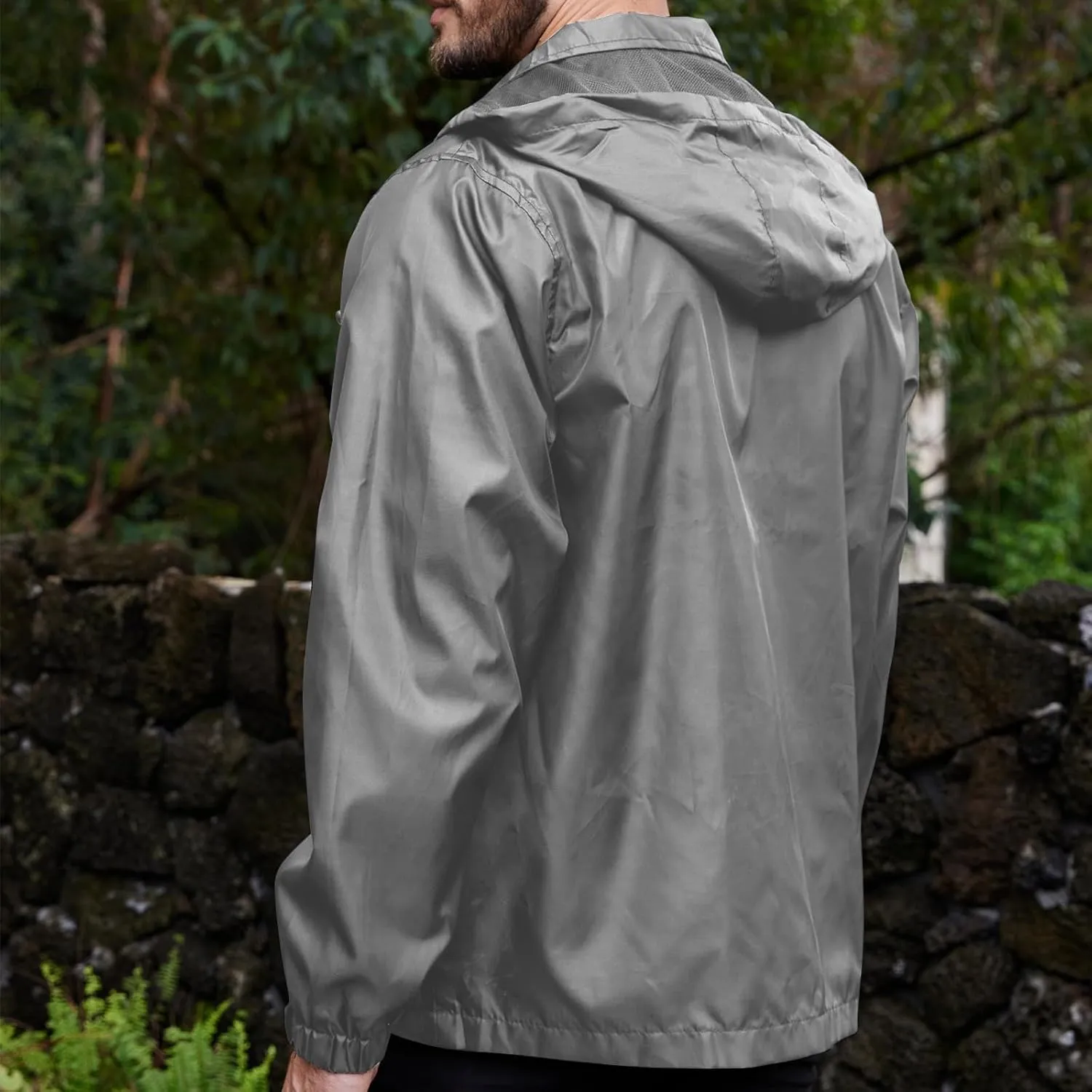 Men's Rain Jacket Running Golf Jackets Waterproof Breathable Raincoat with Hood Lightweight Windbreaker Hiking Jacket