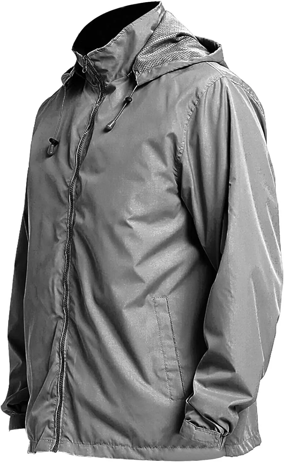 Men's Rain Jacket Running Golf Jackets Waterproof Breathable Raincoat with Hood Lightweight Windbreaker Hiking Jacket