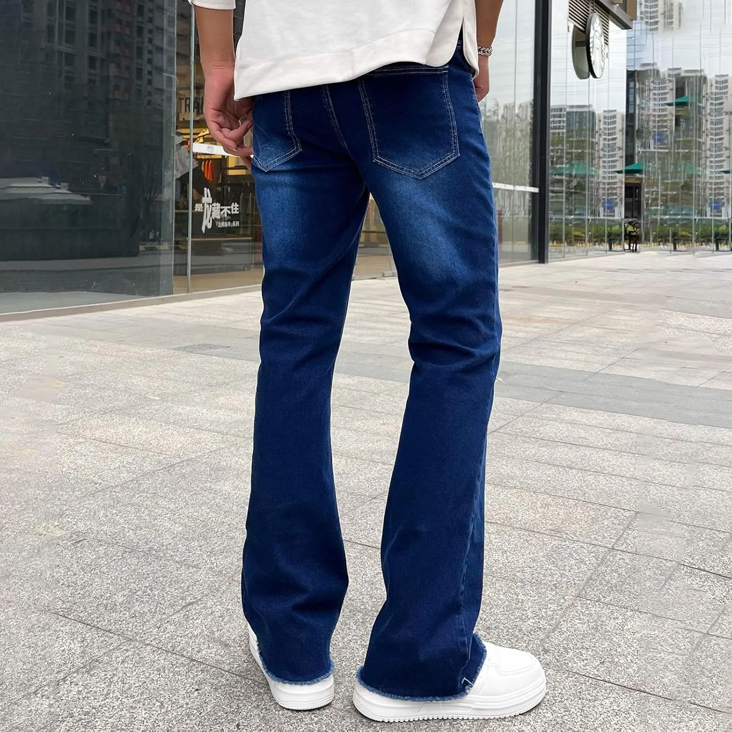 Men's Regular Fit Baggy Hip Hop Star Pants Denim Loose Goth Fashion Streetwear Jeans for Man Mend Jeans Straight Fit