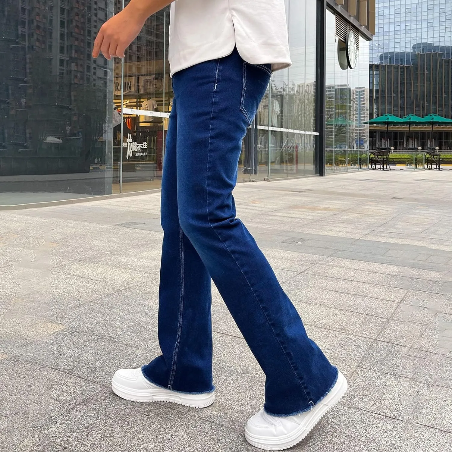 Men's Regular Fit Baggy Hip Hop Star Pants Denim Loose Goth Fashion Streetwear Jeans for Man Mend Jeans Straight Fit