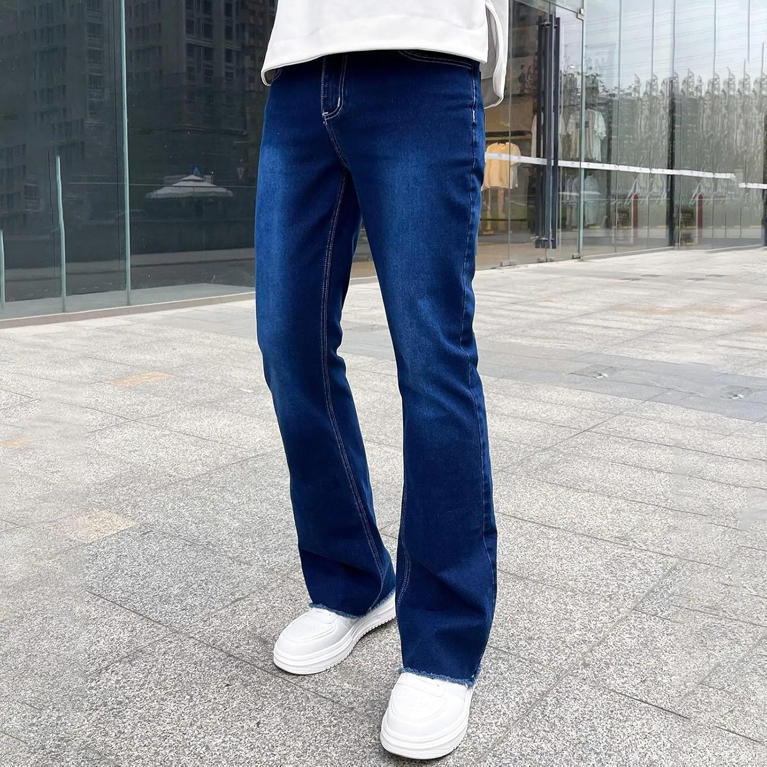 Men's Regular Fit Baggy Hip Hop Star Pants Denim Loose Goth Fashion Streetwear Jeans for Man Mend Jeans Straight Fit