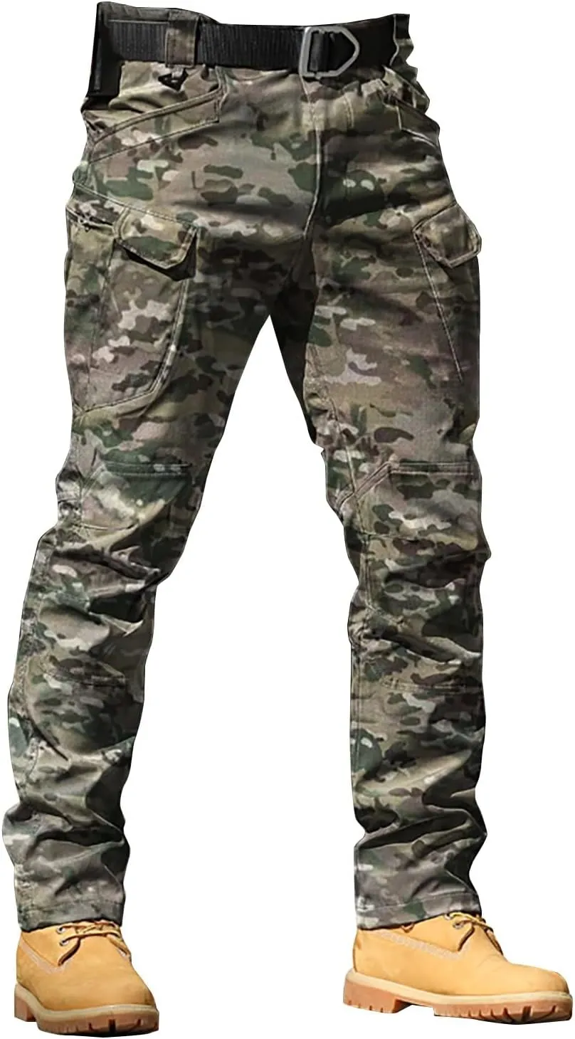 Mens Resort Wear 2025 Camo Cargo Pants Y2k Men Baggy Camouflage Pants Oversized Joggers Trousers Sweatpants with Pockets