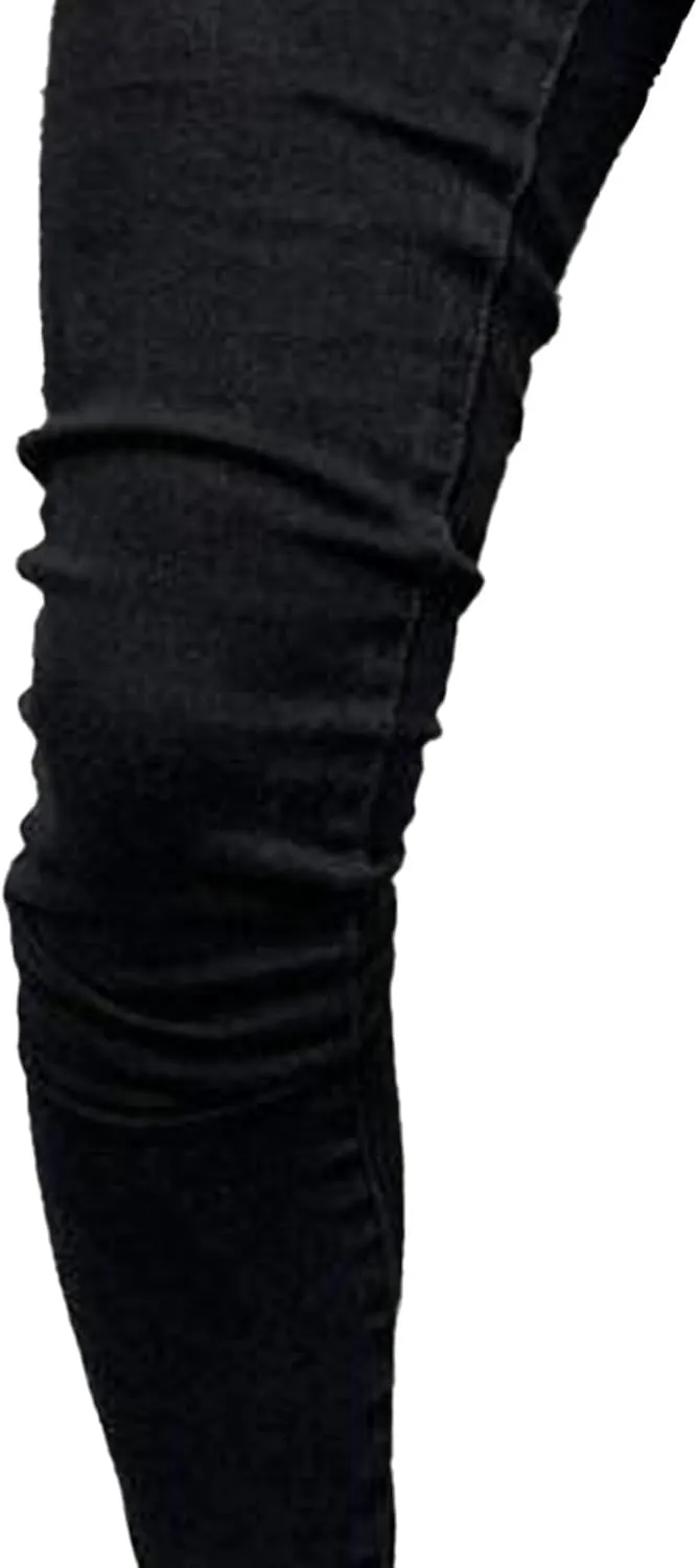 Men's Ripped Jeans Distressed Patchwork Denim Pants Stacked Stretchy Straight Leg Fit