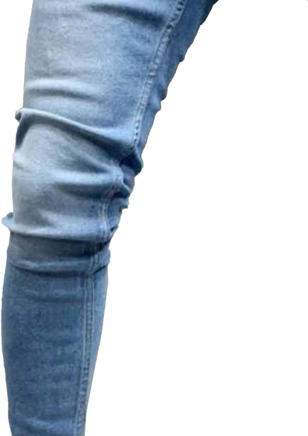 Men's Ripped Jeans Distressed Patchwork Denim Pants Stacked Stretchy Straight Leg Fit