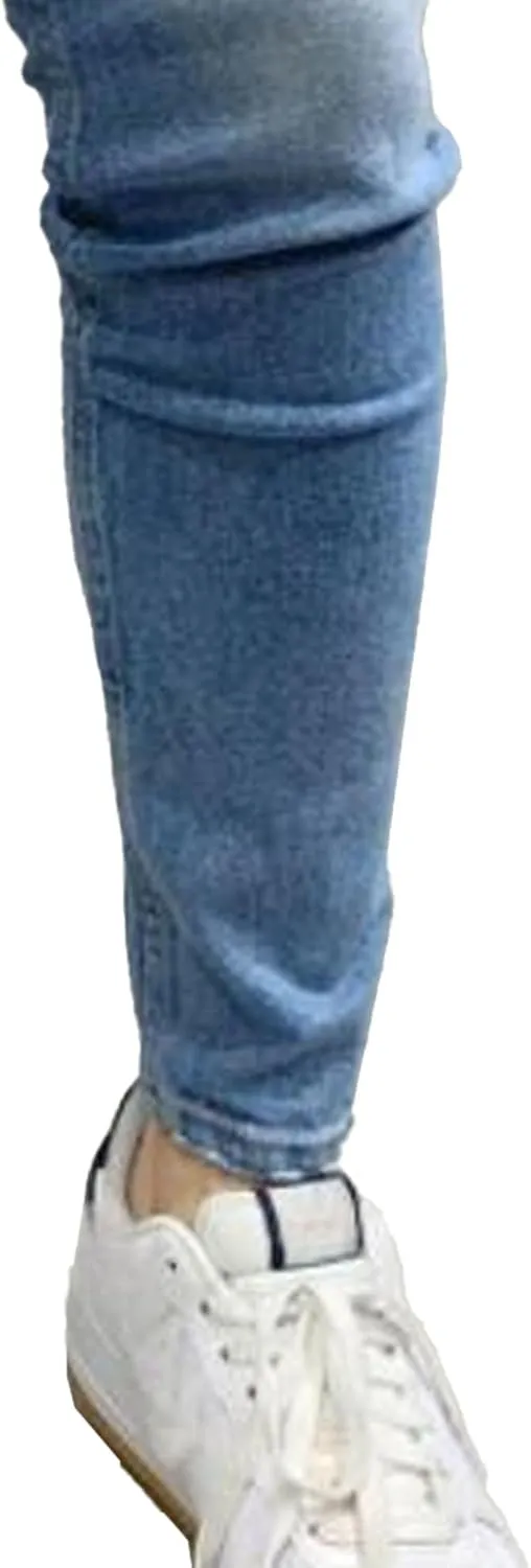 Men's Ripped Jeans Distressed Patchwork Denim Pants Stacked Stretchy Straight Leg Fit