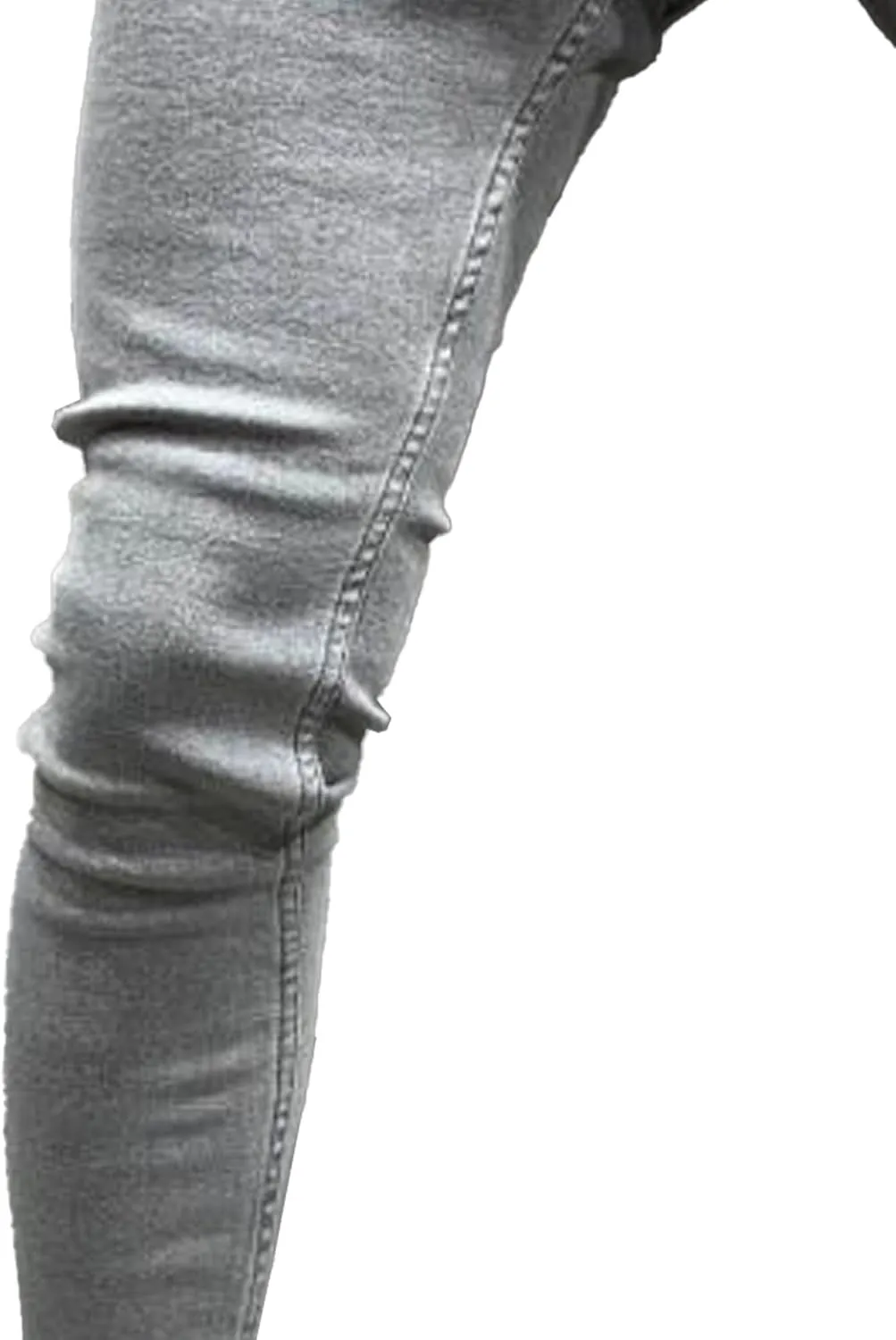 Men's Ripped Jeans Distressed Patchwork Denim Pants Stacked Stretchy Straight Leg Fit
