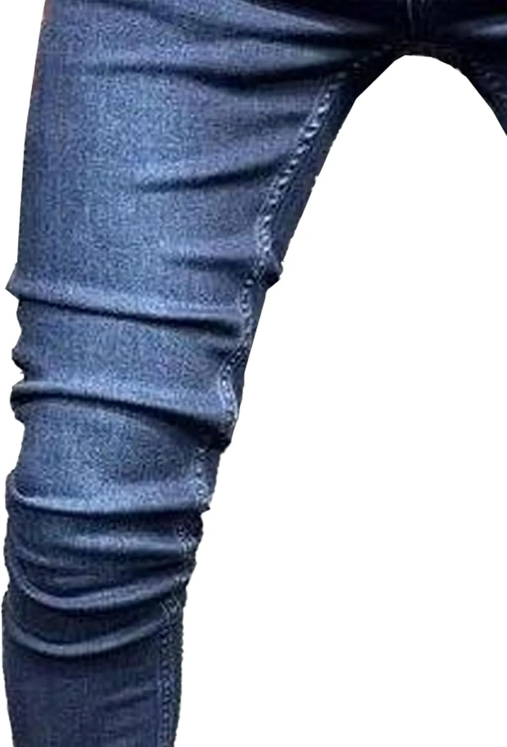Men's Ripped Jeans Distressed Patchwork Denim Pants Stacked Stretchy Straight Leg Fit