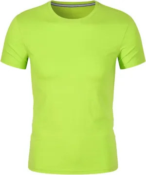 Mens Shirts Short Sleeve Athletic T Shirt Solid Color Plus Size Round Neck Gym Workout Running Training Tunic Tops