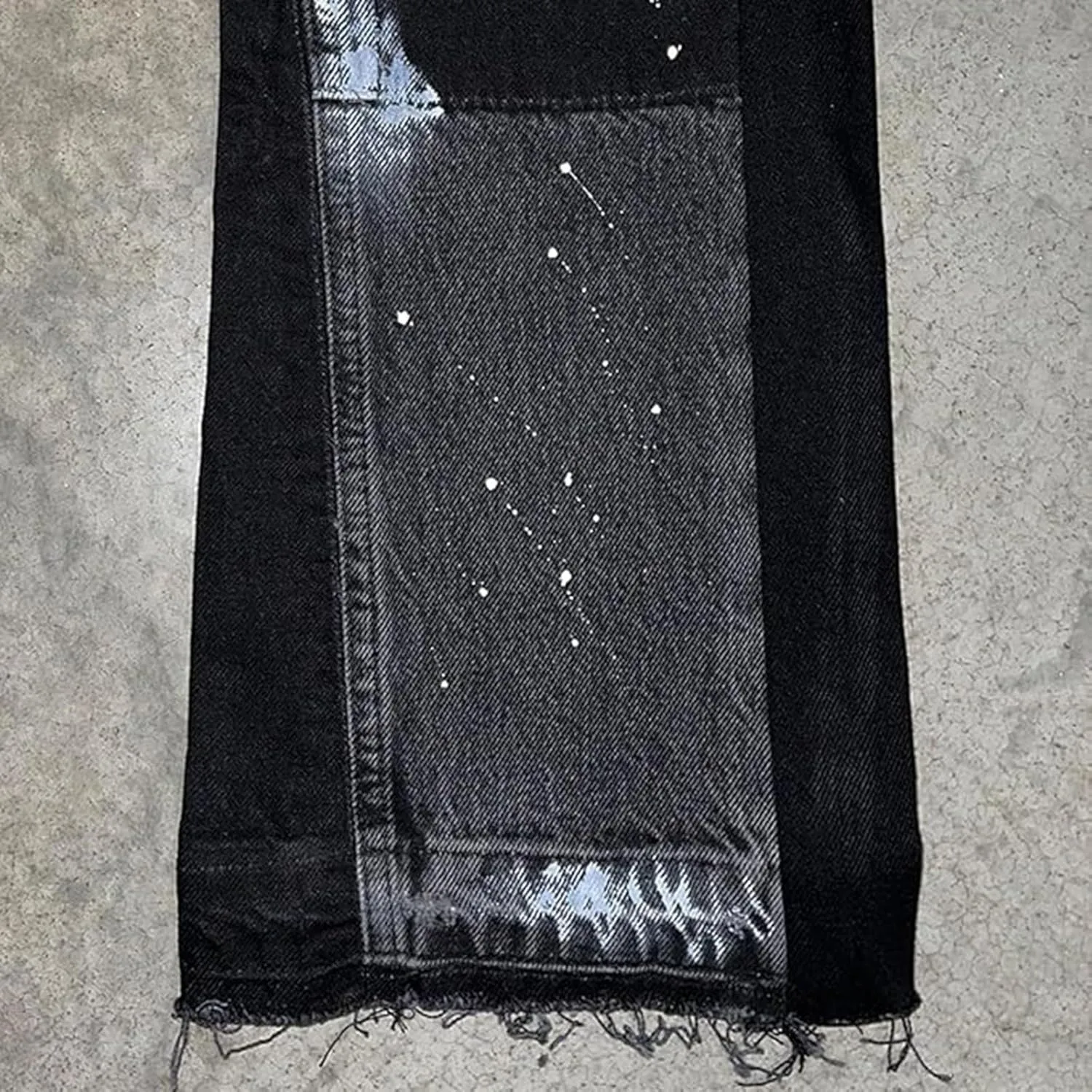 Mens Slim Fit Jeans Flared Stacked Denim Pants Fashion Straight Leg Ripped Y2K Jeans Patchwork Casual Trousers