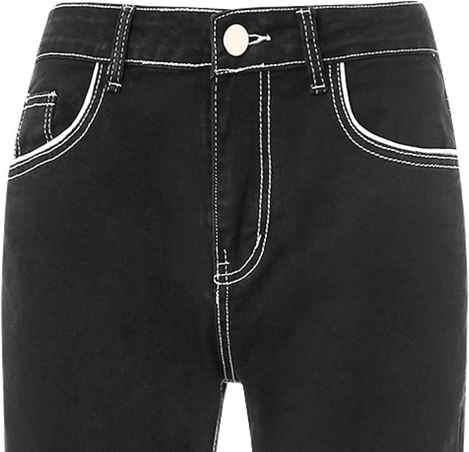 Men's Stretch Jeans Distressed Patchwork Denim Pants Comfortable Stylish Straight Leg