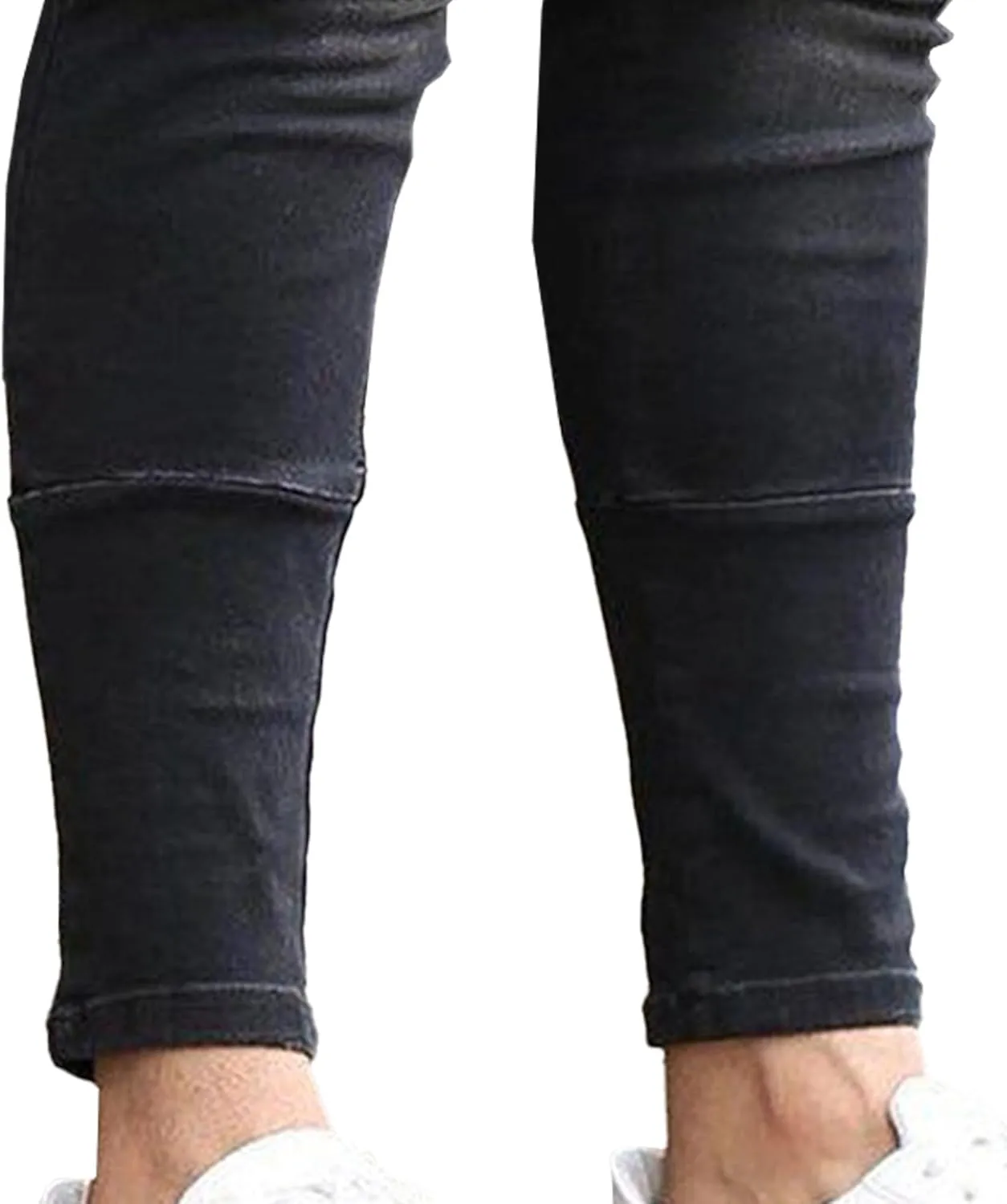 Men's Stretchy Ripped Jeans Distressed Patchwork Denim Pants Straight Leg Comfortable