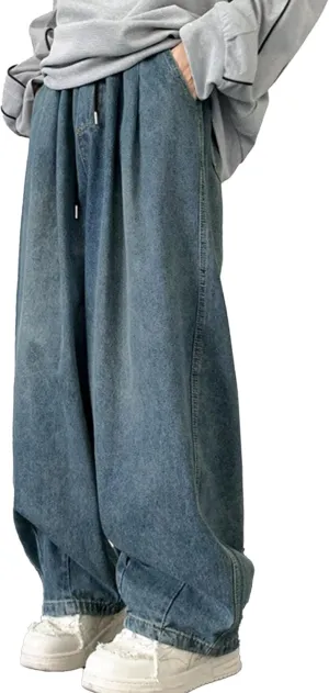 Men's Stretchy Ripped Jeans Distressed Patchwork Denim Pants Straight Leg Comfortable