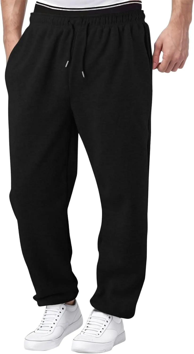 Mens Sweatpants Joggers, Joggers for Men, Men's Fleece Athletic Sweatpants for Men Loose Fit Active Sweatpants with Pockets