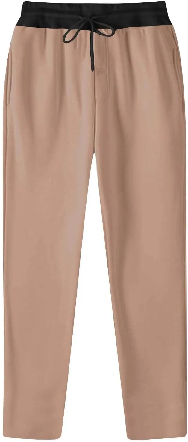 Men's Sweatpants Open Bottom Straight Leg Trousers Baggy Lounge Running Athletic Joggers Pants with Pockets