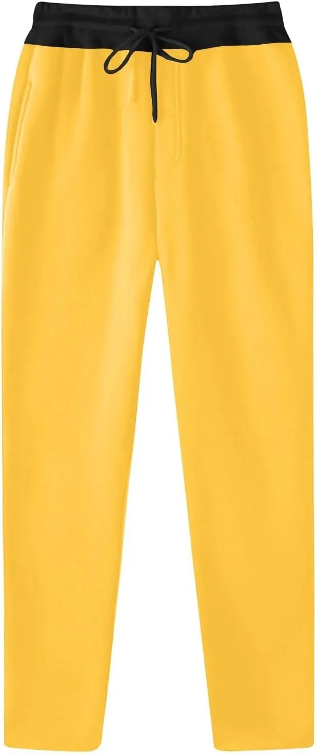 Men's Sweatpants Open Bottom Straight Leg Trousers Baggy Lounge Running Athletic Joggers Pants with Pockets