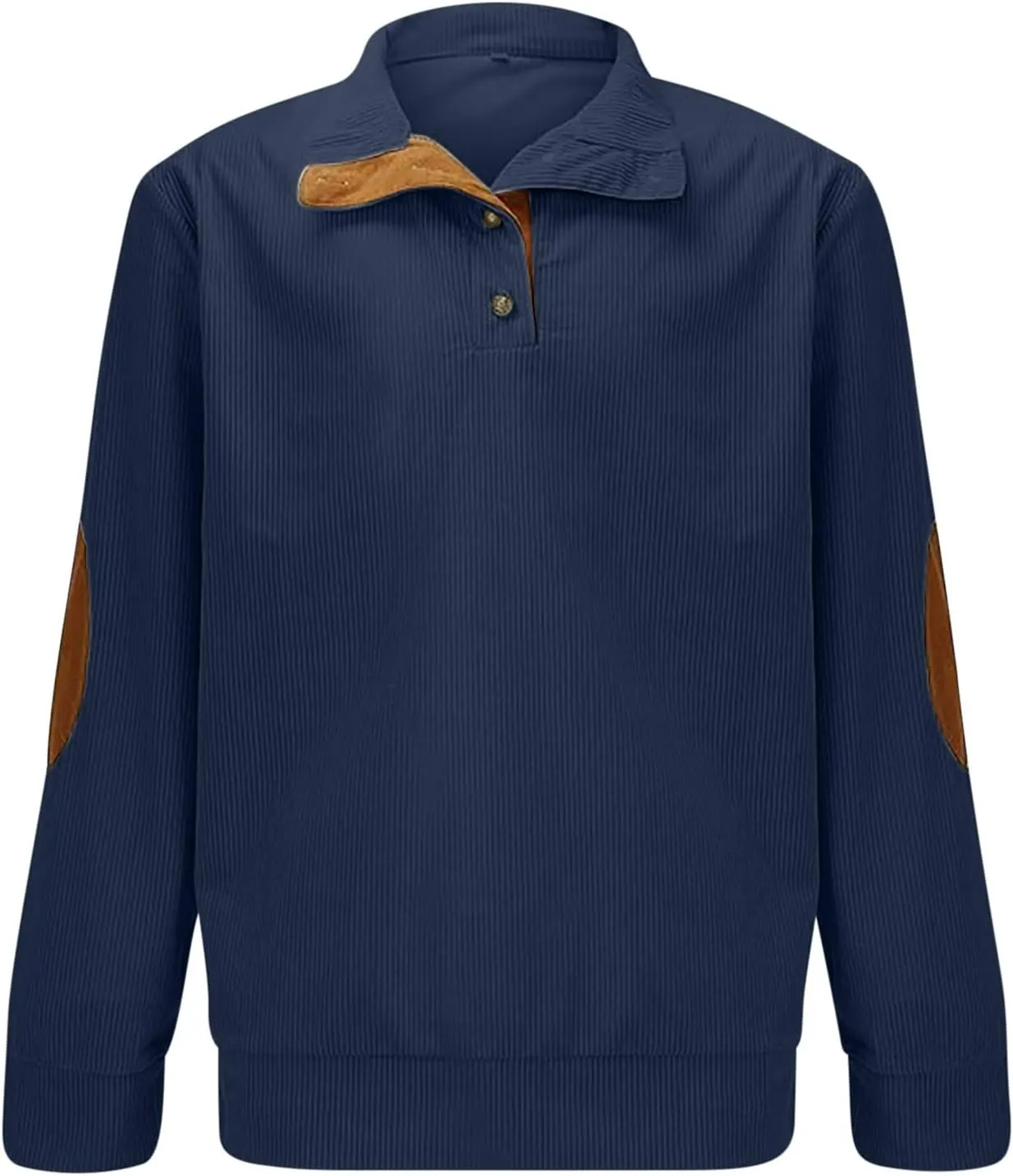 Mens Sweatshirt Button Collar Pullover Hoodies Casual Long Sleeve Crewneck Sweatshirts Lightweight Big and Tall Hoodie