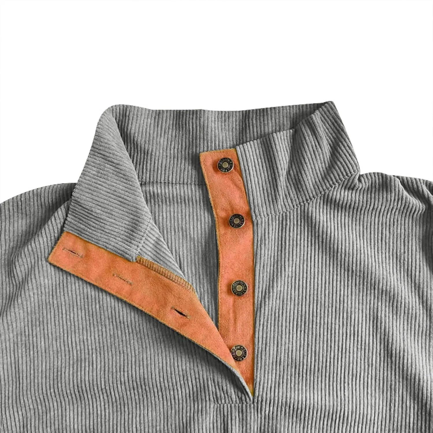 Mens Sweatshirt Button Collar Pullover Hoodies Casual Long Sleeve Crewneck Sweatshirts Lightweight Big and Tall Hoodie