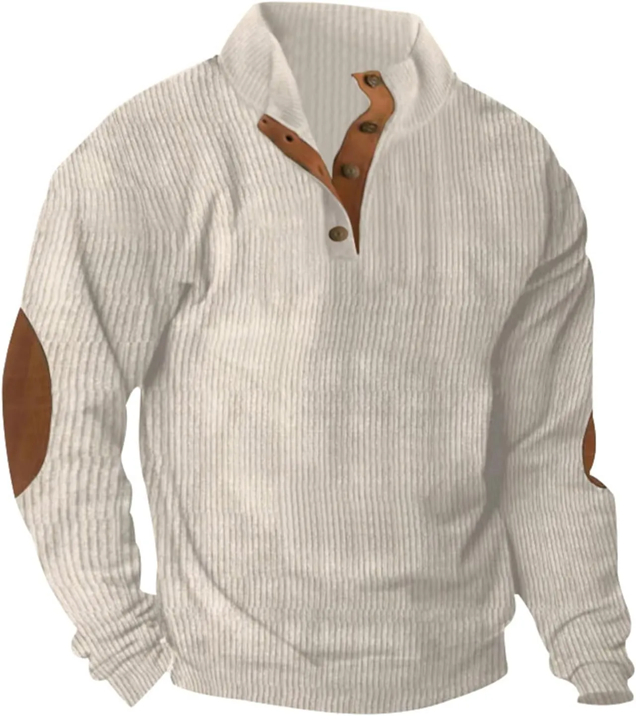 Mens Sweatshirt Button Collar Pullover Hoodies Casual Long Sleeve Crewneck Sweatshirts Lightweight Big and Tall Hoodie