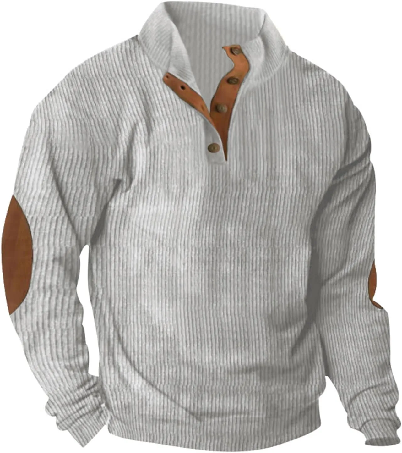 Mens Sweatshirt Button Collar Pullover Hoodies Casual Long Sleeve Crewneck Sweatshirts Lightweight Big and Tall Hoodie