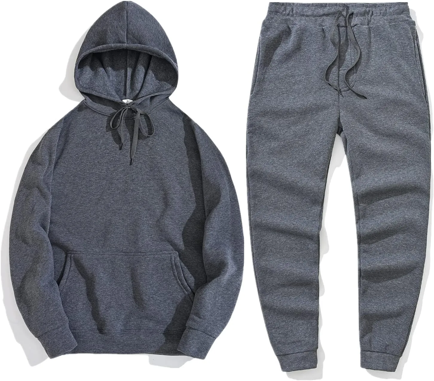 Mens Sweatsuits 2 Piece Set Cotton Tracksuit Hoodies and Sweapants Set with Pockets Fleece Jogging Suits Plus Size Sweat Suit