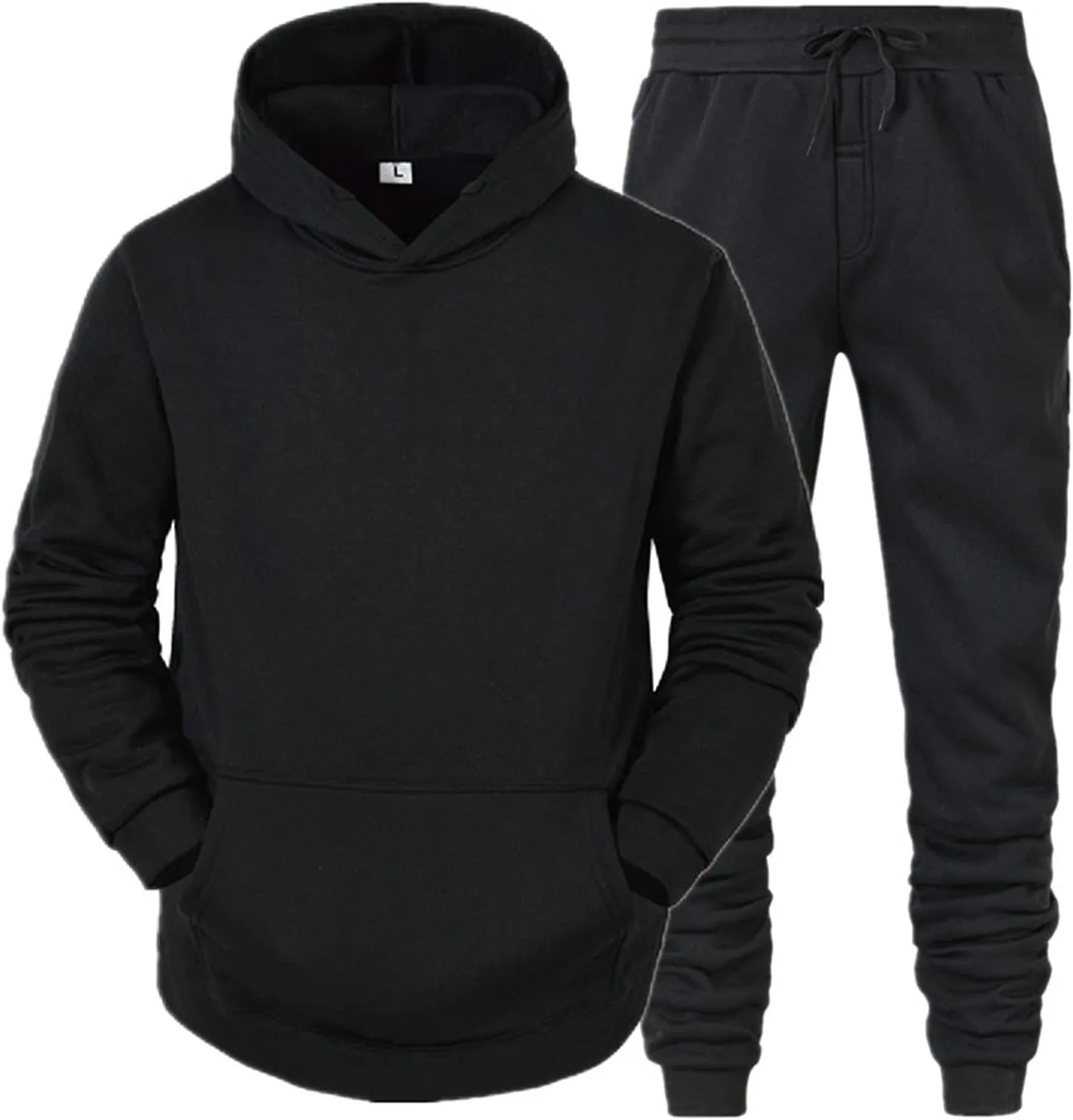 Mens Sweatsuits 2 Piece Set Cotton Tracksuit Hoodies and Sweapants Set with Pockets Fleece Jogging Suits Plus Size Sweat Suit
