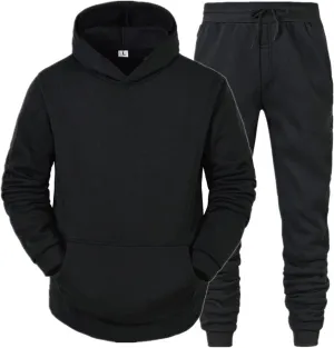 Mens Sweatsuits 2 Piece Set Cotton Tracksuit Hoodies and Sweapants Set with Pockets Fleece Jogging Suits Plus Size Sweat Suit