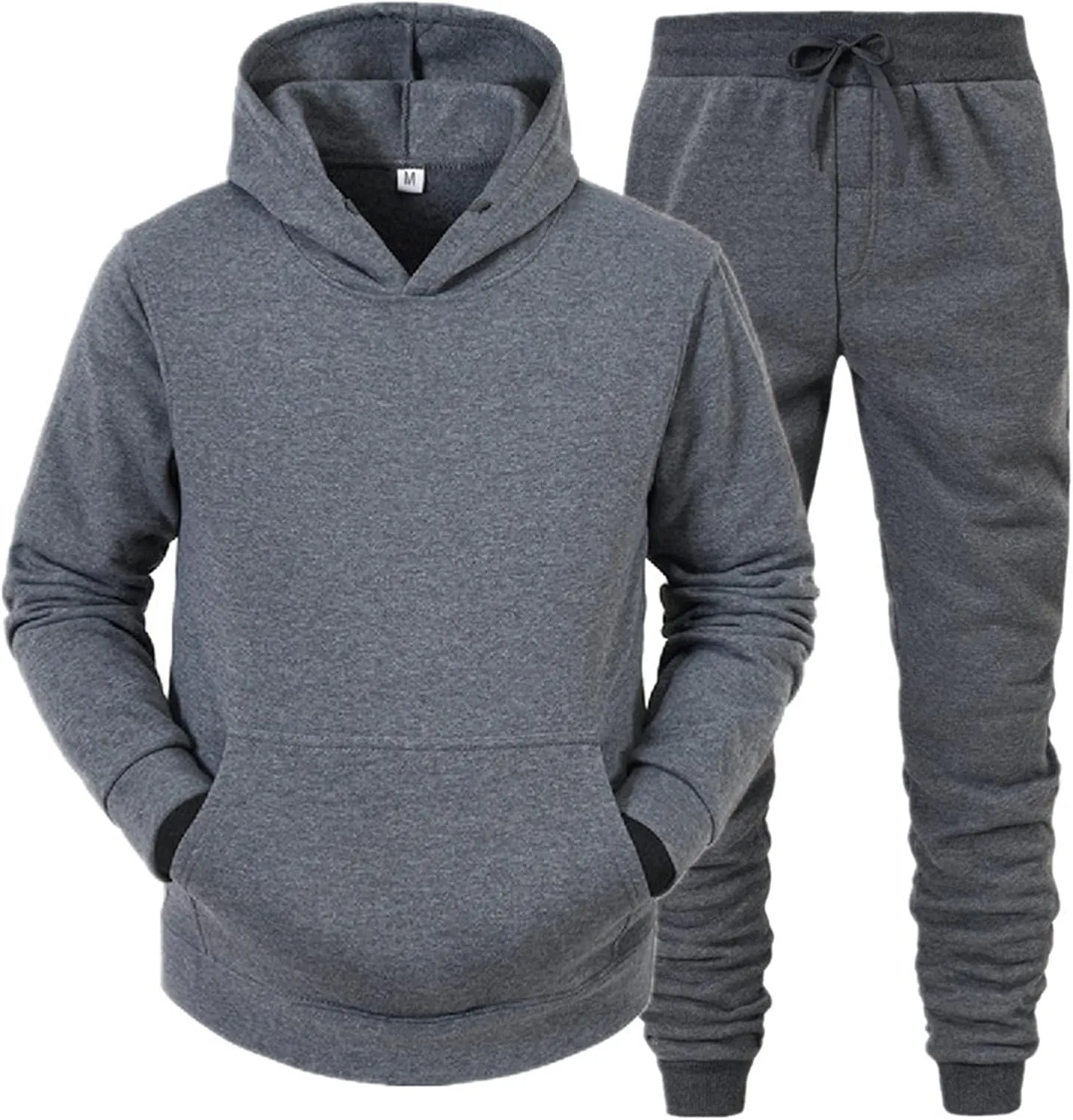 Mens Sweatsuits 2 Piece Set Cotton Tracksuit Hoodies and Sweapants Set with Pockets Fleece Jogging Suits Plus Size Sweat Suit