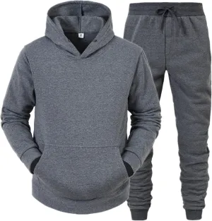 Mens Sweatsuits 2 Piece Set Cotton Tracksuit Hoodies and Sweapants Set with Pockets Fleece Jogging Suits Plus Size Sweat Suit
