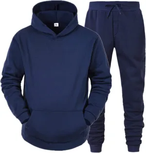 Mens Sweatsuits 2 Piece Set Cotton Tracksuit Hoodies and Sweapants Set with Pockets Fleece Jogging Suits Plus Size Sweat Suit