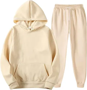 Mens Tracksuit 2 Piece Hoodie Splicing Zipper Sweater Pants Sports Suit Color Block Hoodies and Sweatpants Set