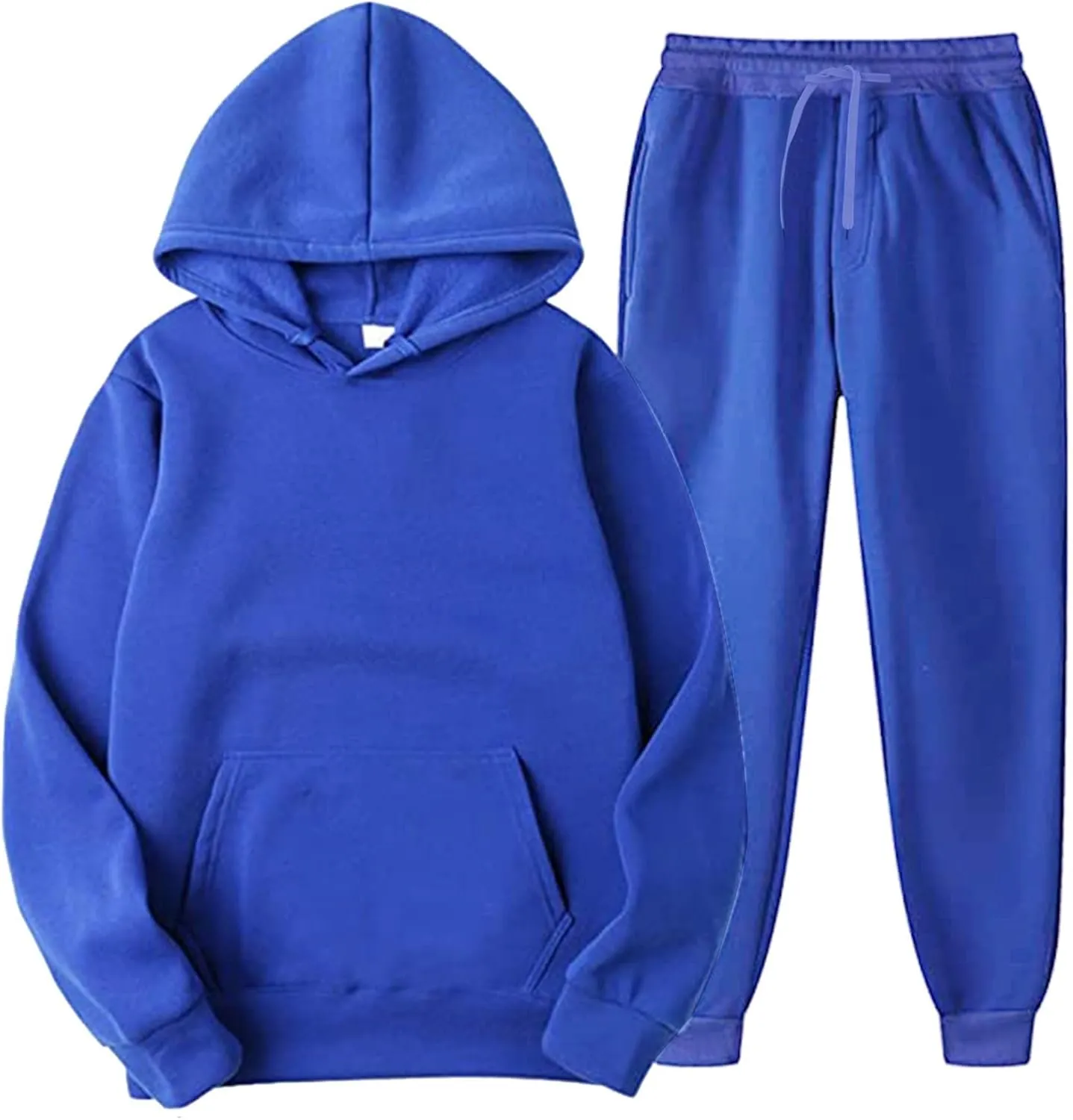 Mens Tracksuit 2 Piece Hoodie Splicing Zipper Sweater Pants Sports Suit Color Block Hoodies and Sweatpants Set