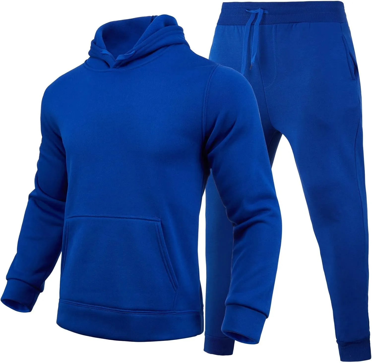 Mens Tracksuit 2 Piece Hoodie Splicing Zipper Sweater Pants Sports Suit Color Block Hoodies and Sweatpants Set