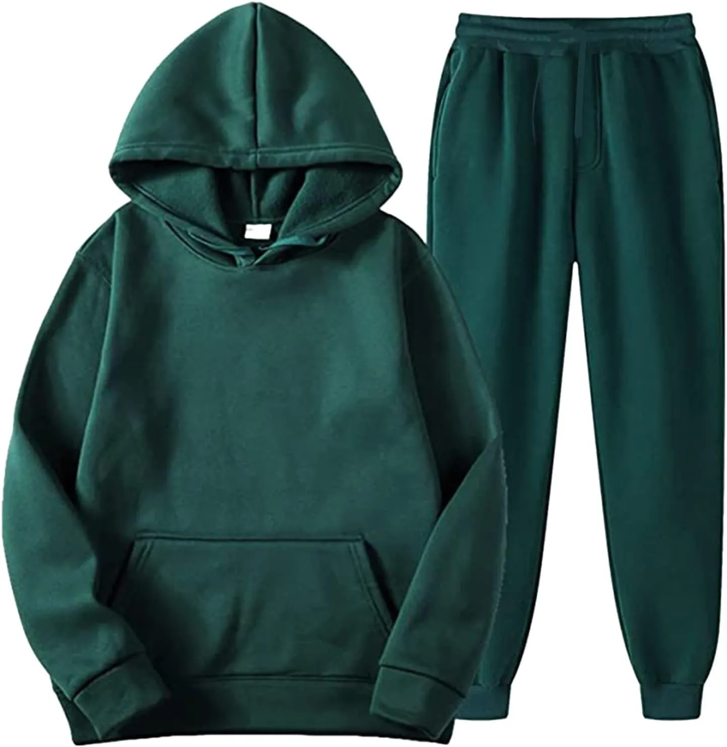 Mens Tracksuit 2 Piece Hoodie Splicing Zipper Sweater Pants Sports Suit Color Block Hoodies and Sweatpants Set