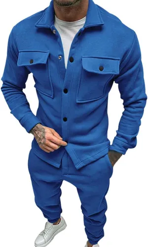 Mens Tracksuit 2 Piece Hoodie Splicing Zipper Sweater Pants Sports Suit Color Block Hoodies and Sweatpants Set