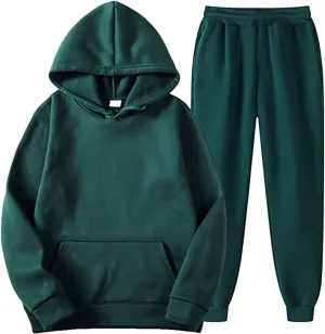Mens Tracksuit 2 Piece Hoodie Splicing Zipper Sweater Pants Sports Suit Color Block Hoodies and Sweatpants Set