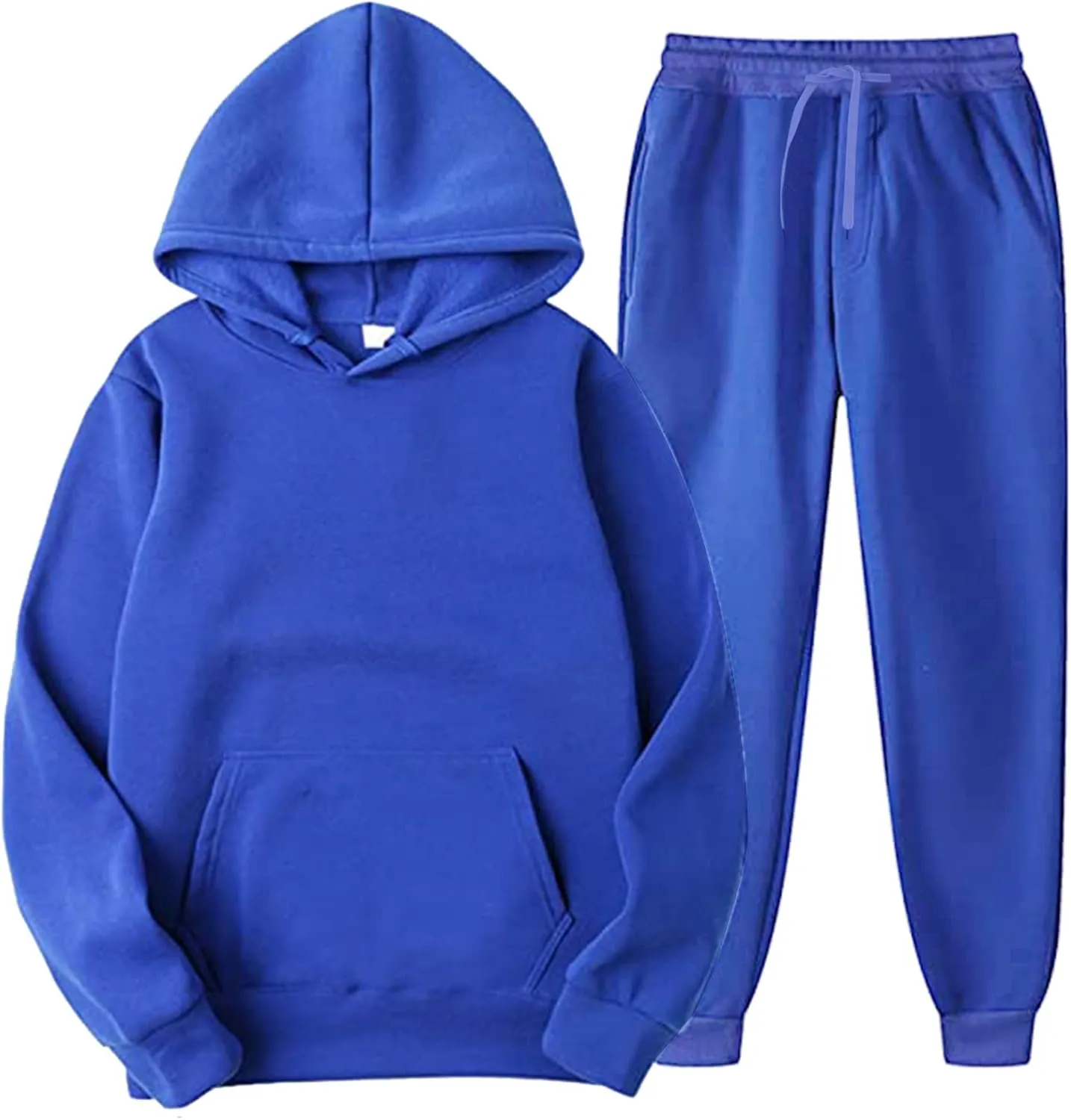Mens Tracksuit 2 Piece Hoodie Splicing Zipper Sweater Pants Sports Suit Color Block Hoodies and Sweatpants Set