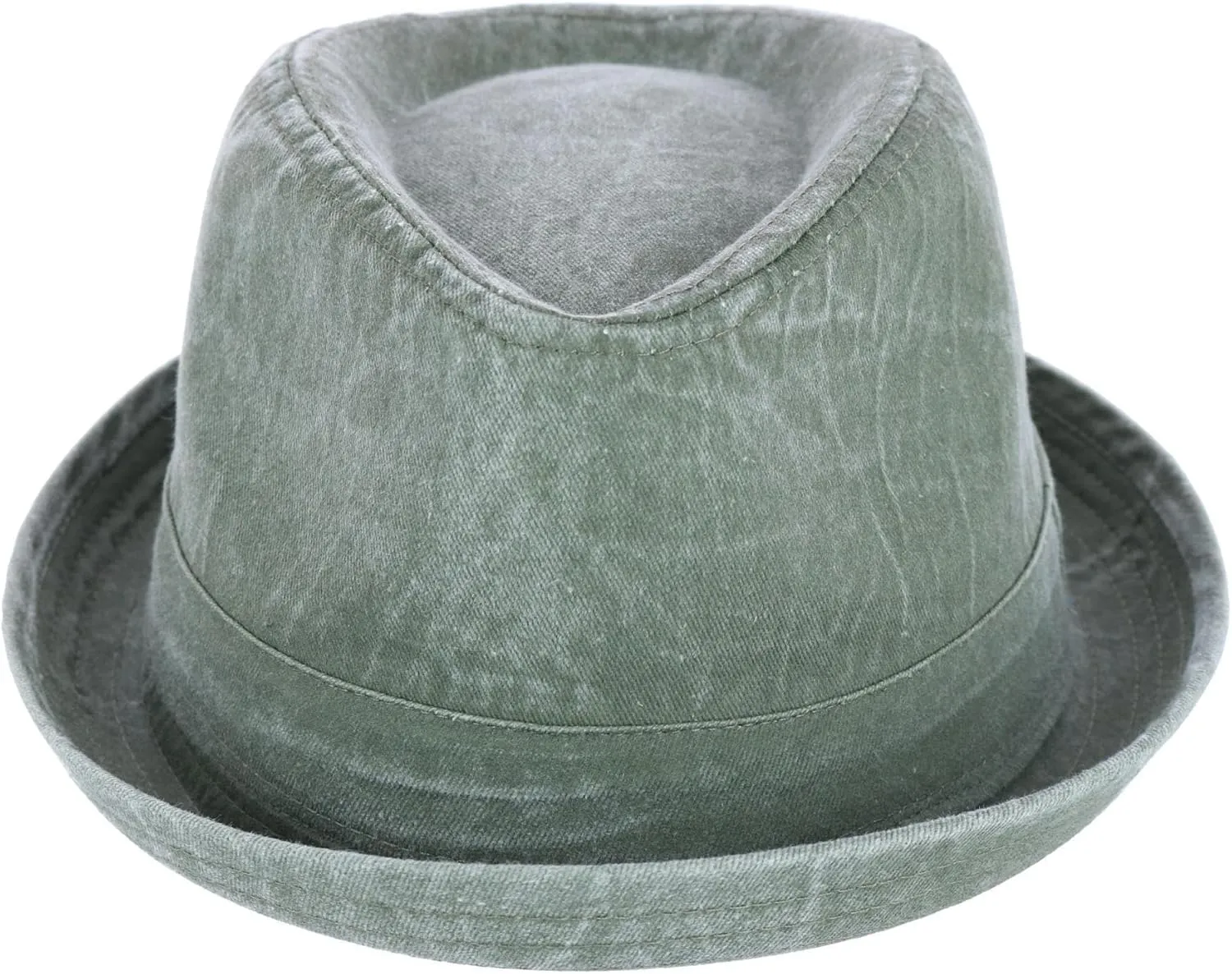 Men's Washed Denim Cotton Fedora Hat