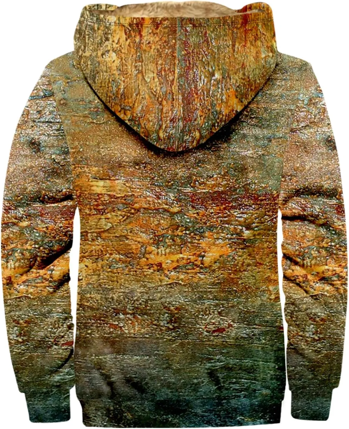 Mens Zipper Hoodie Tie Dye Print Heavyweight Sweatshirt Fleece Sherpa Lined Warm Jacket Big Tall Zip Up Jackets