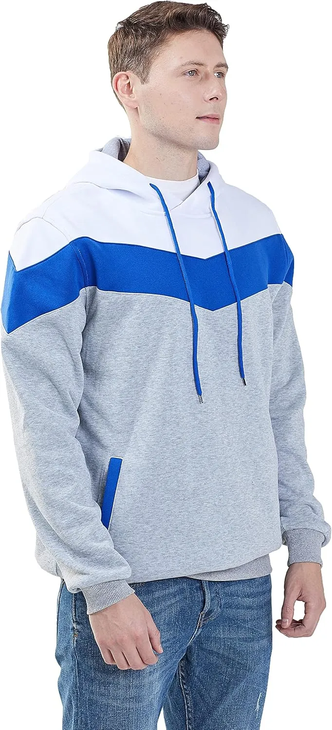MOONCOLOUR Men's Fashion Novelty Color Block Hoodies Long Sleeve Fleece Hooded Pullover Sweatshirts with Pockets