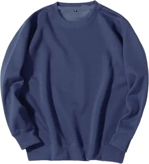 Muscularfit Crewneck Sweatshirts for Men Loose Fit Long Sleeve Solid Causal Pullover Shirts Lightweight Gym Athletic Shirt