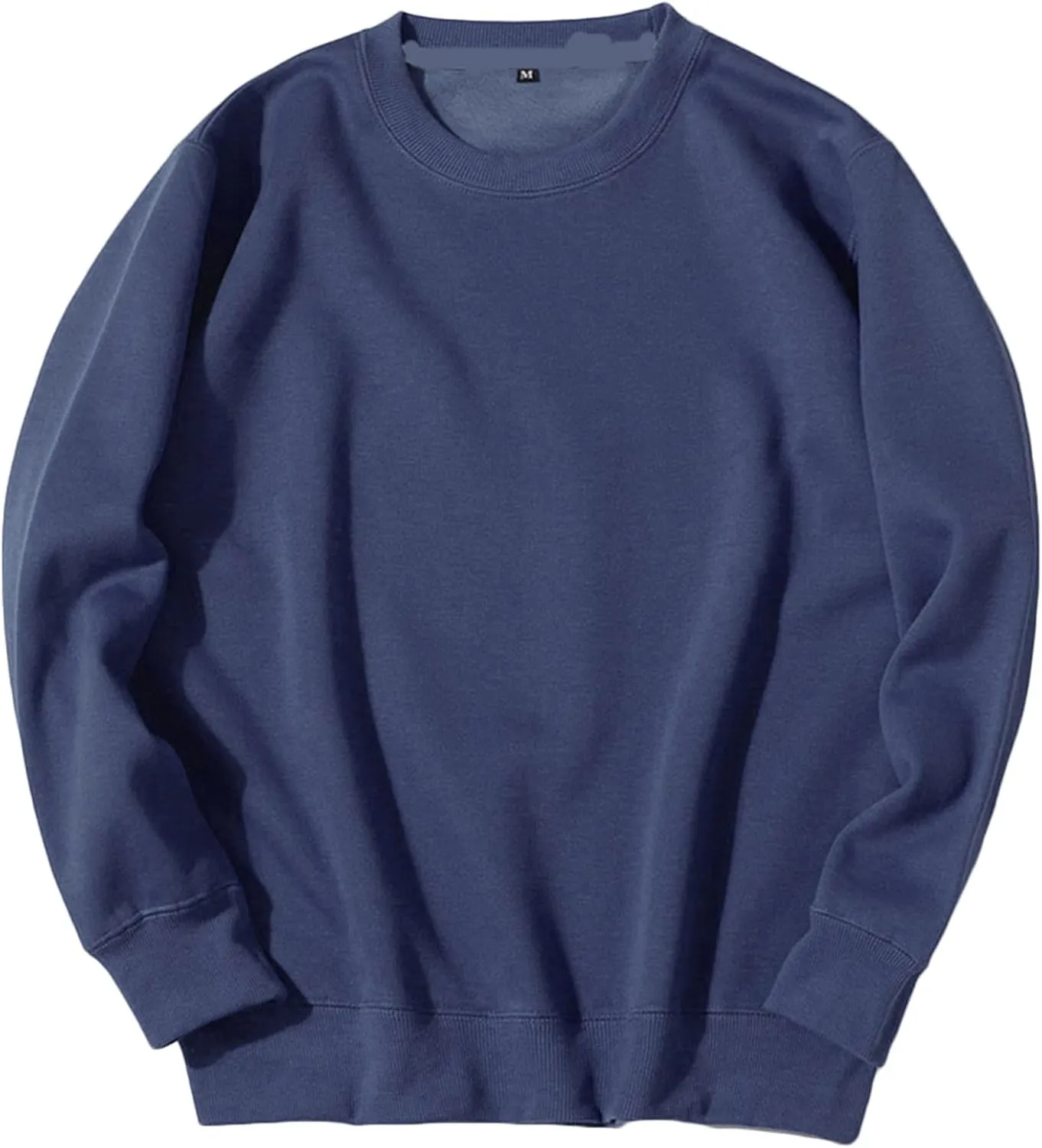 Muscularfit Crewneck Sweatshirts for Men Loose Fit Long Sleeve Solid Causal Pullover Shirts Lightweight Gym Athletic Shirt