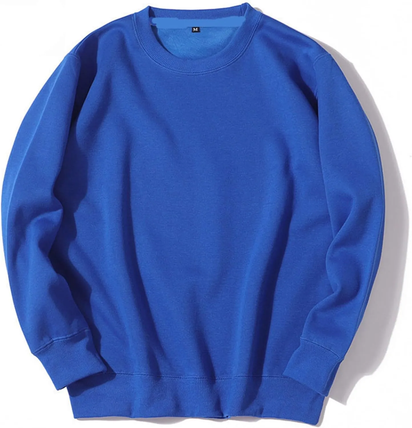 Muscularfit Crewneck Sweatshirts for Men Loose Fit Long Sleeve Solid Causal Pullover Shirts Lightweight Gym Athletic Shirt