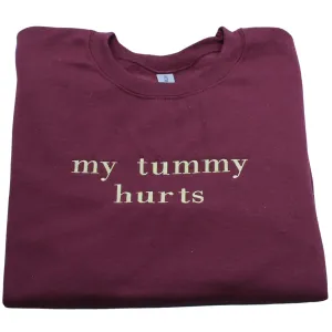 My Tummy Hurts but Embroidered Sweatshirt, Embroidered Crewneck, Custom Sweatshirt, Custom Sweater, Anniversary Gift, Gift for her, Oversize